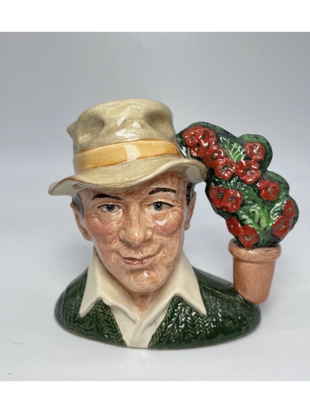 Royal Doulton Stanley J Taylor D6868 THE GARDENER & Rosebush  Jug Planter 1990